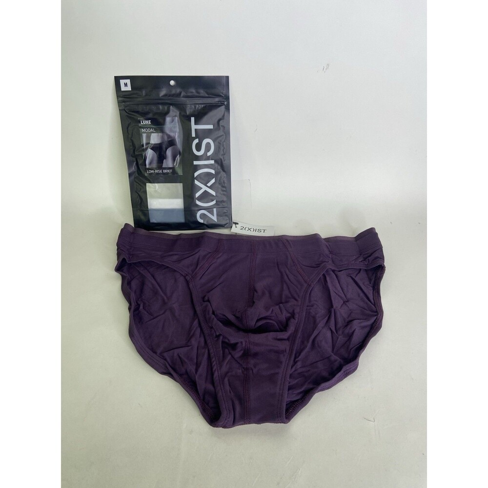 2xist Luxe Modal Low Rise Brief Underwear Plum Purple Mens Size M